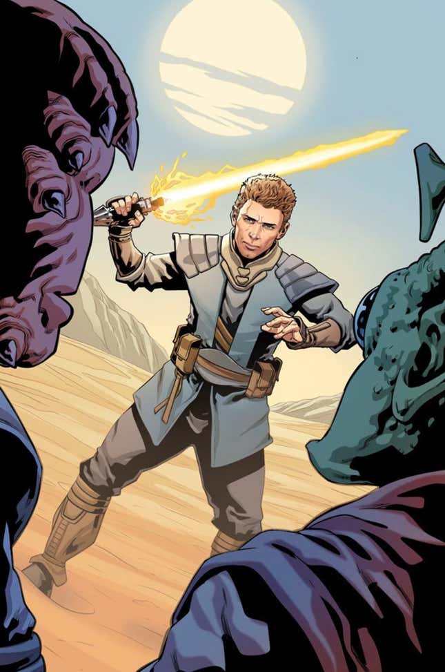 Imagen para el artículo titulado El cómic La amenaza fantasma de Marvel le da a Anakin una nueva apariencia salvaje